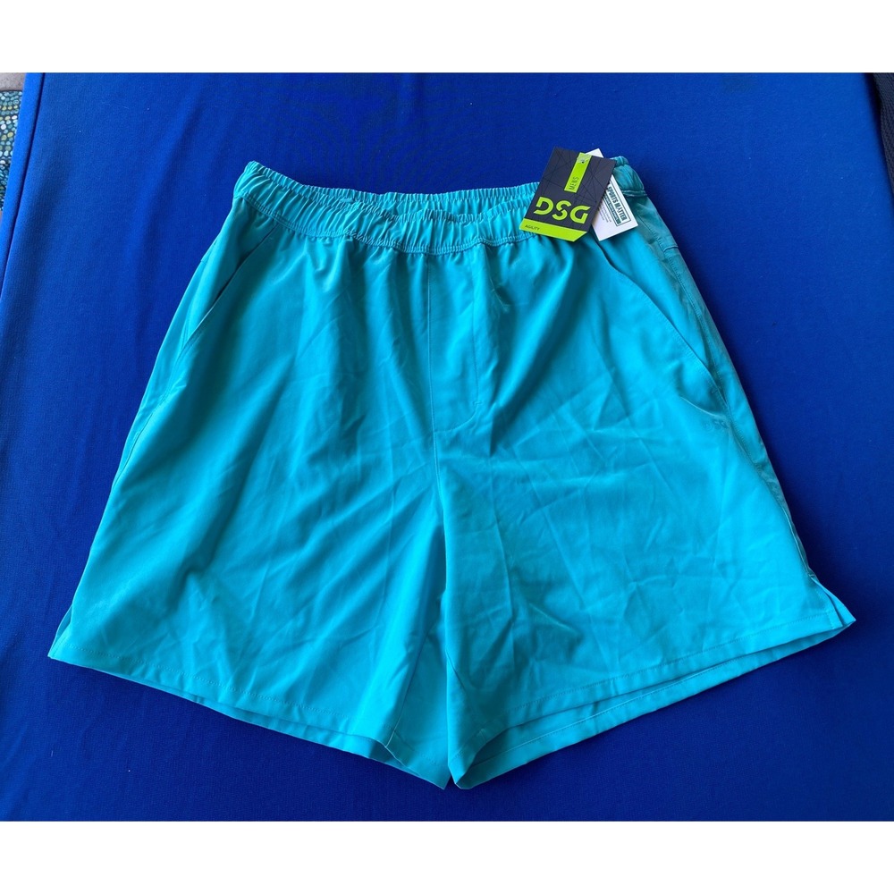 DSG Men Agility Shorts Teal Blue 6" Inseam Athletic Fit Moisture Wicking NWT S